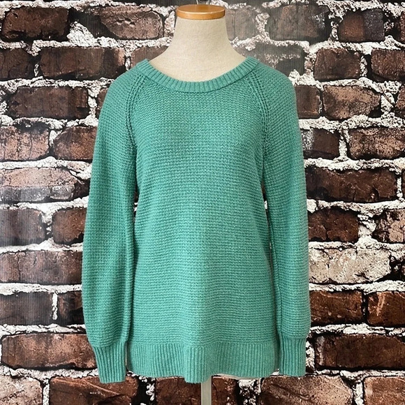 GAP Sweater Pullover Green Basketweave Knit Small Petite SP - Picture 5 of 13